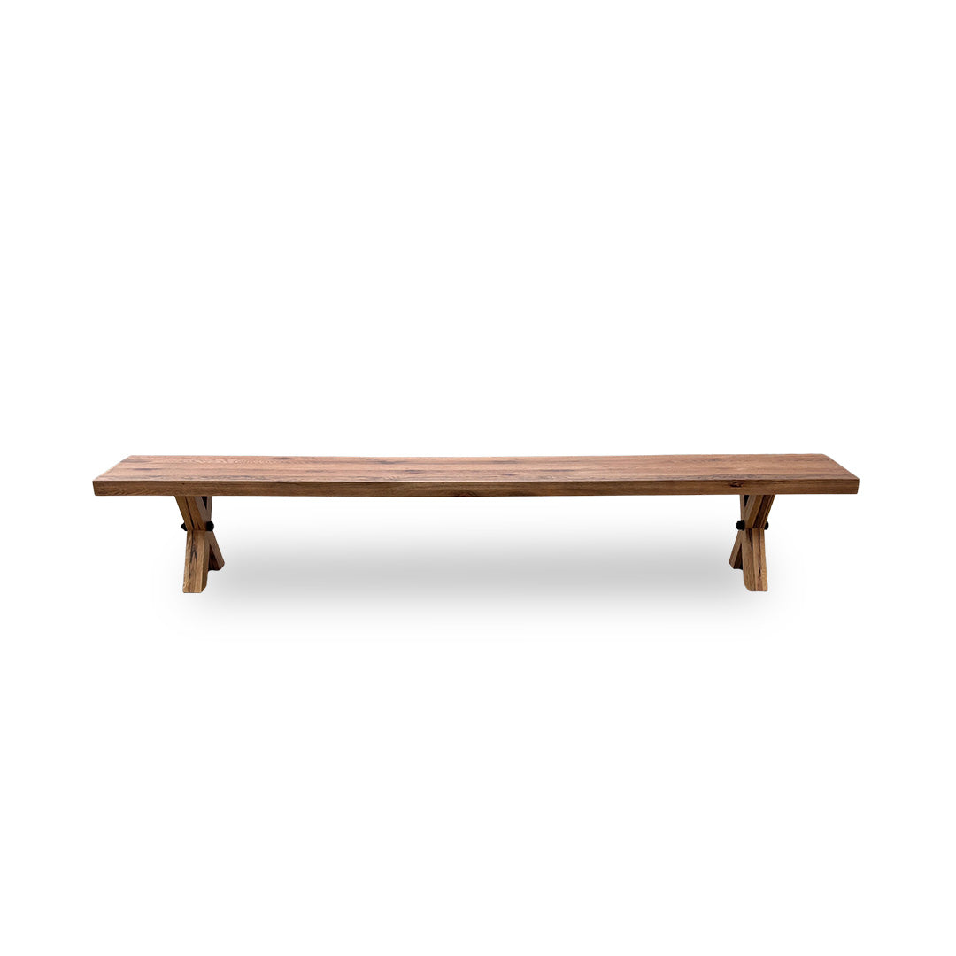 Bodahl 'Terra' 06 Bassano Solid Oak 280cm Dining Bench with Wooden X-Shaped Legs