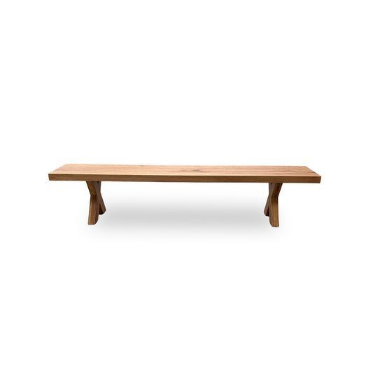 Bodahl 'Terra' 01 0iled Solid Oak 220cm Dining Bench with Wooden X-Shaped Legs