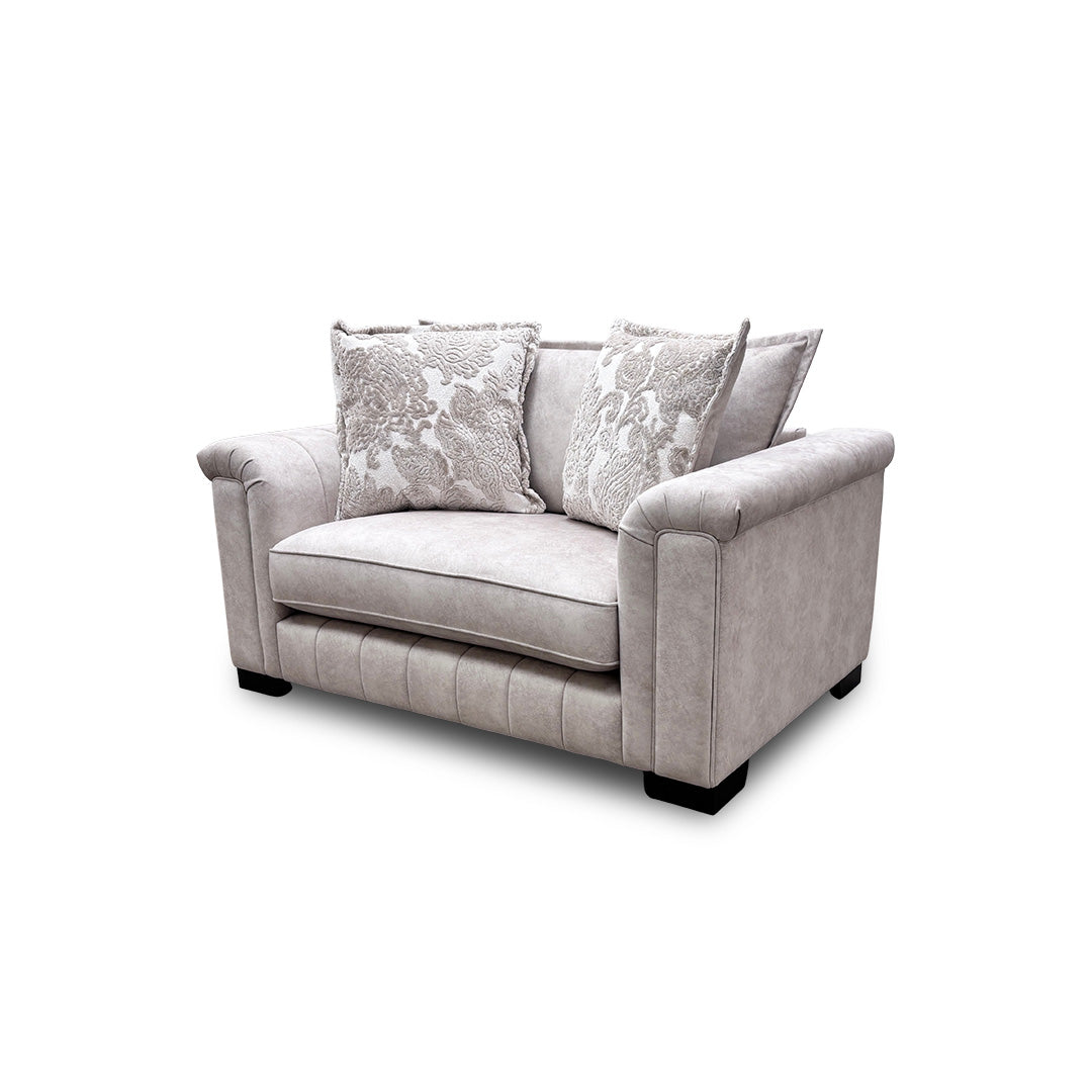 'Dolcie' Cream Combination Dolcie Combination Velvet Formal Back Cuddler Chair