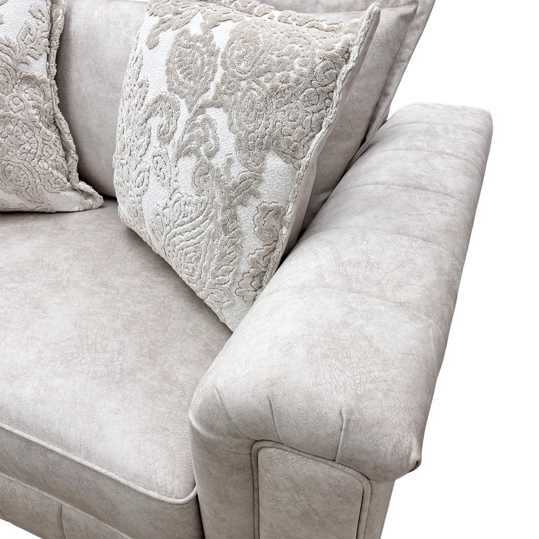 'Dolcie' Cream Combination Dolcie Combination Velvet Formal Back Cuddler Chair