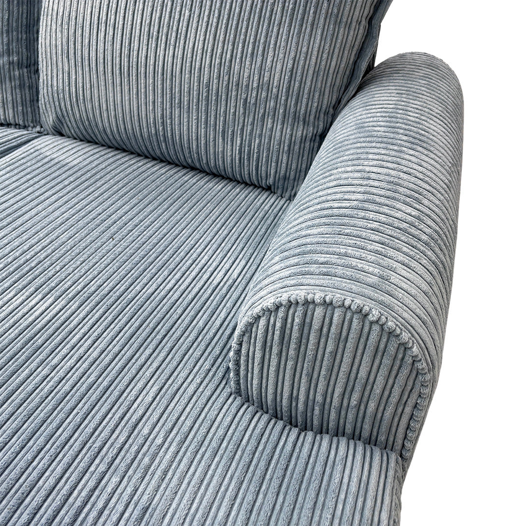 'Serenis' Sky Rest Chord Small Double Ended Chaise Sofa + Small Storage Footstool