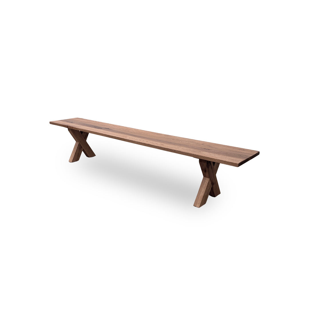 Bodahl 'Loki' 01 Oiled Solid Oak Dining Bench with Wooden X-Legs