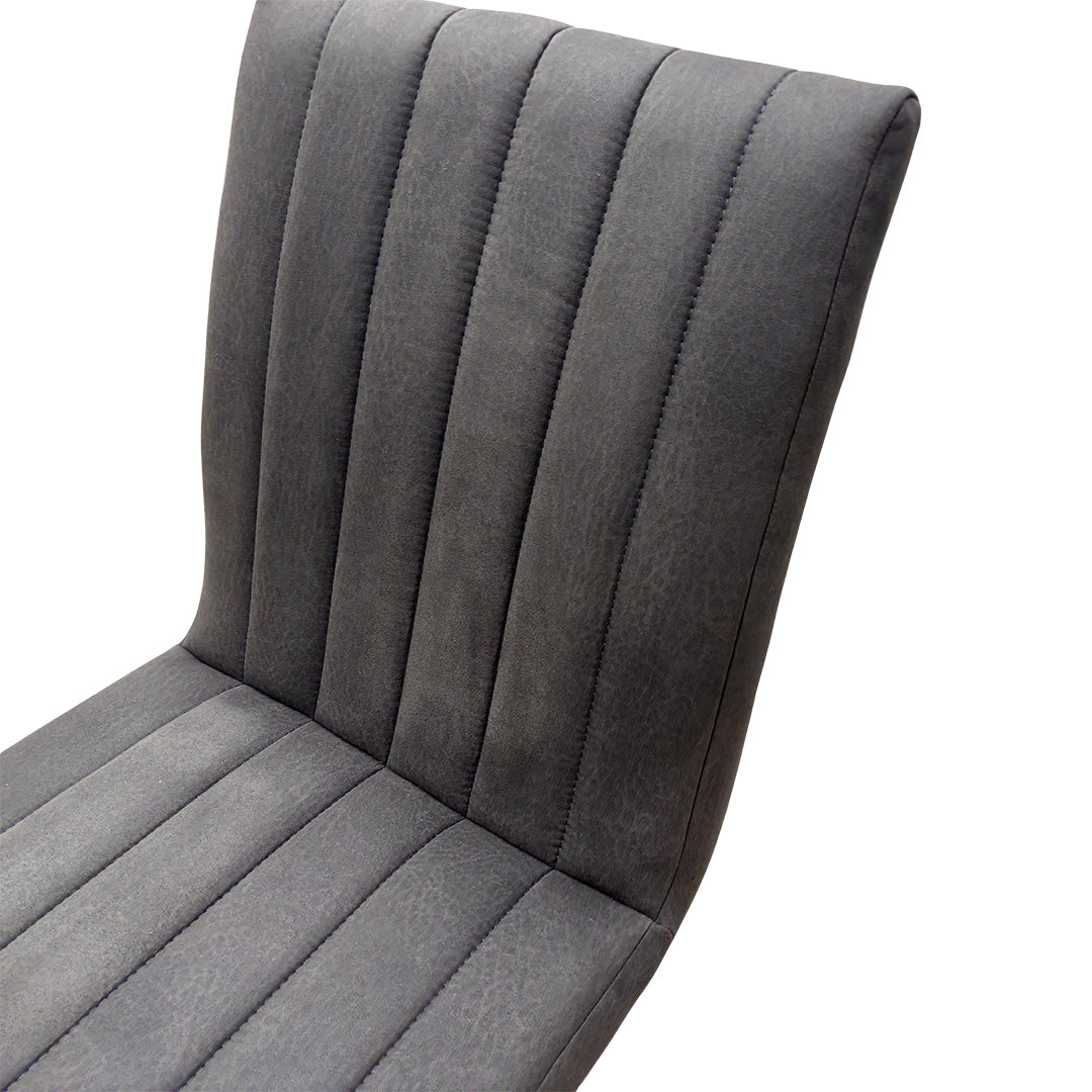 'Moon' Grey Faux Leather Cantilever Dining Chair