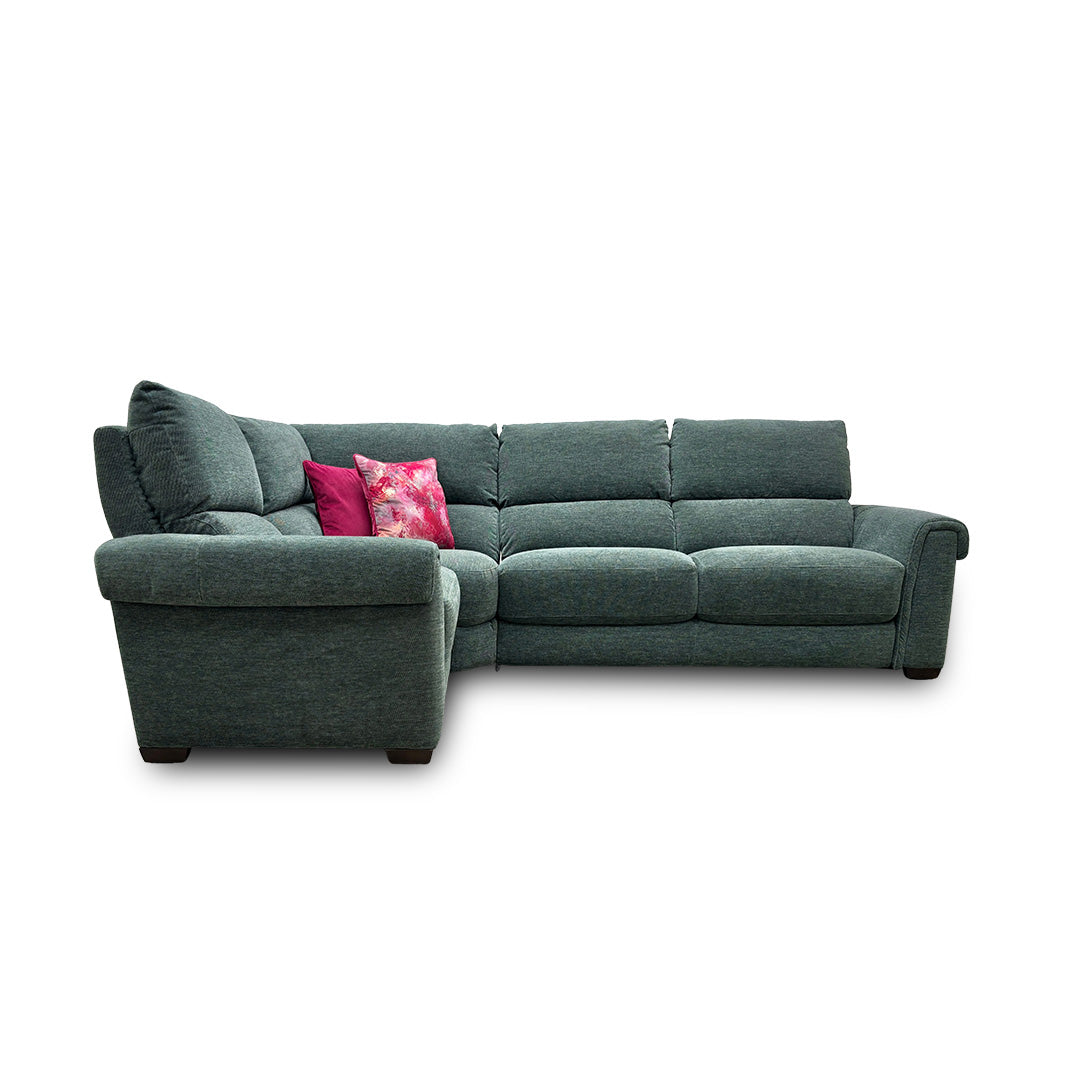 'Nixon' Fab-Ska-R48 Moss Green Fabric Left Hand Facing Corner Sofa