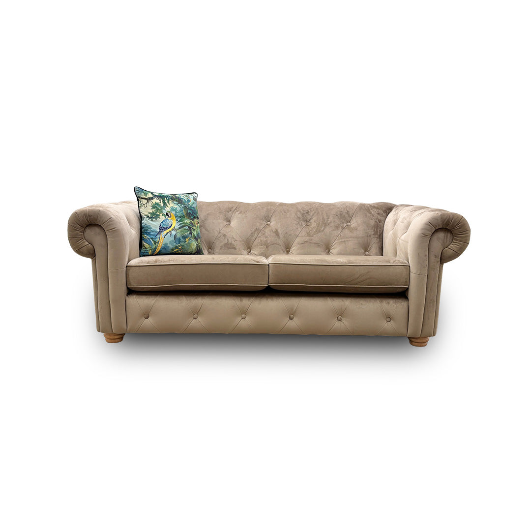 'Belair' Latte Sensual Velvet 3 Seater Sofa