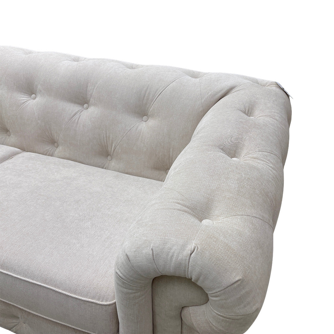 'Belair' Cream Plaza Linen 3 Seater Sofa