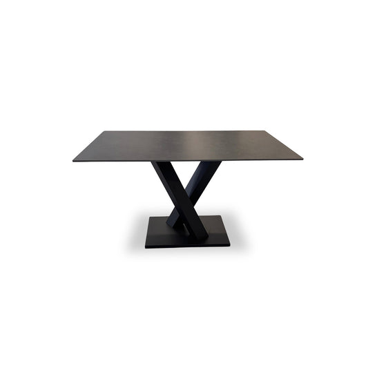 'Warrior' Grey Sintered Stone Ceramic Top 135cm Compact Fixed Dining Table