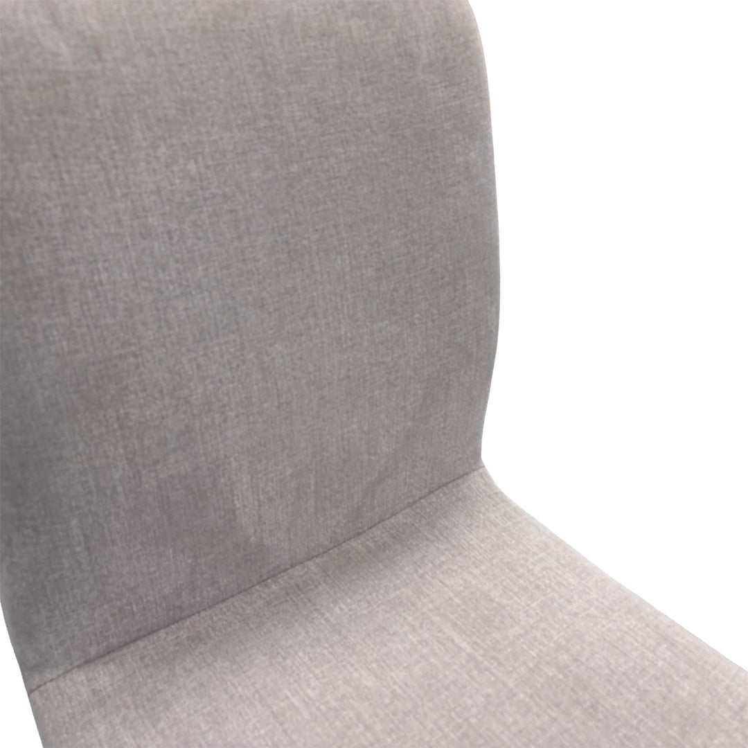 'Noel' Grey Upholstery Wooden Leg Dining Chair - Set of 2