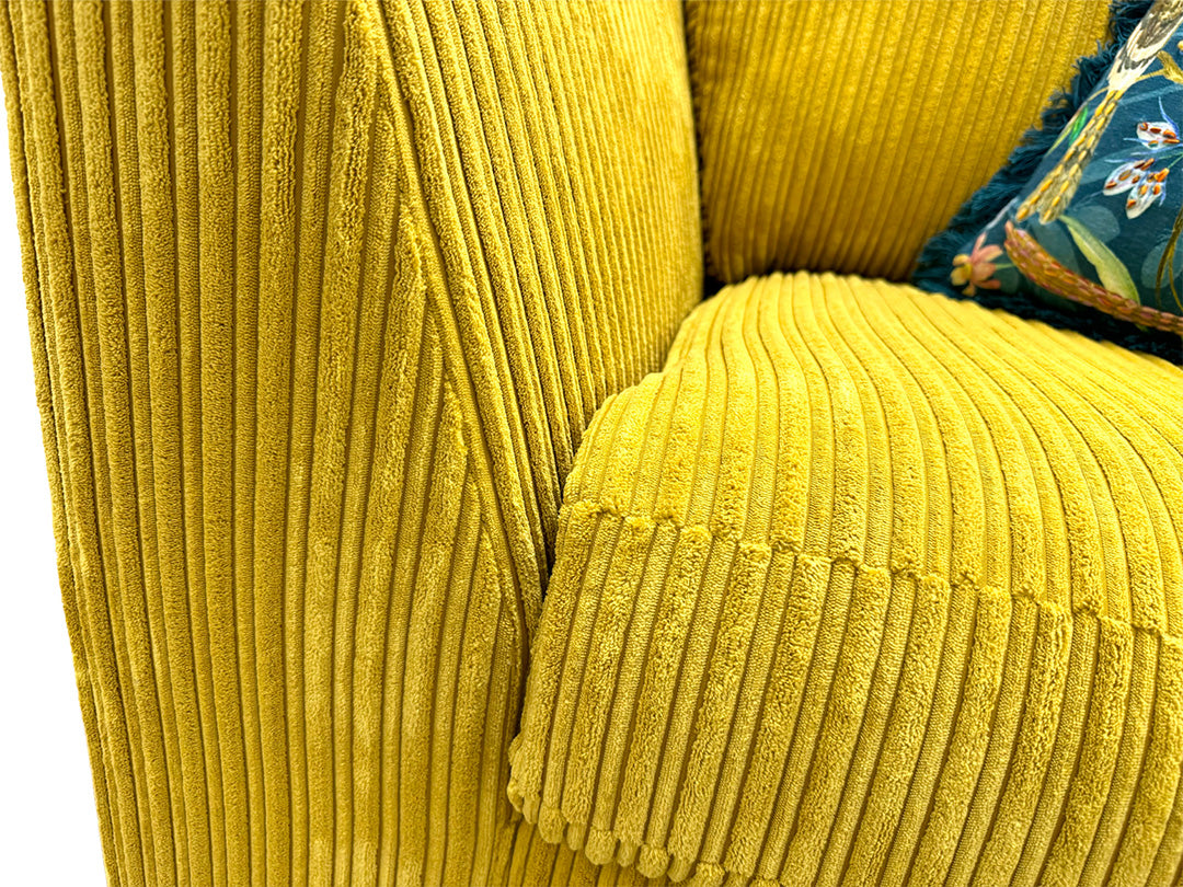 ‘Heydon' Mustard Marley Fabric Power Recliner Chair