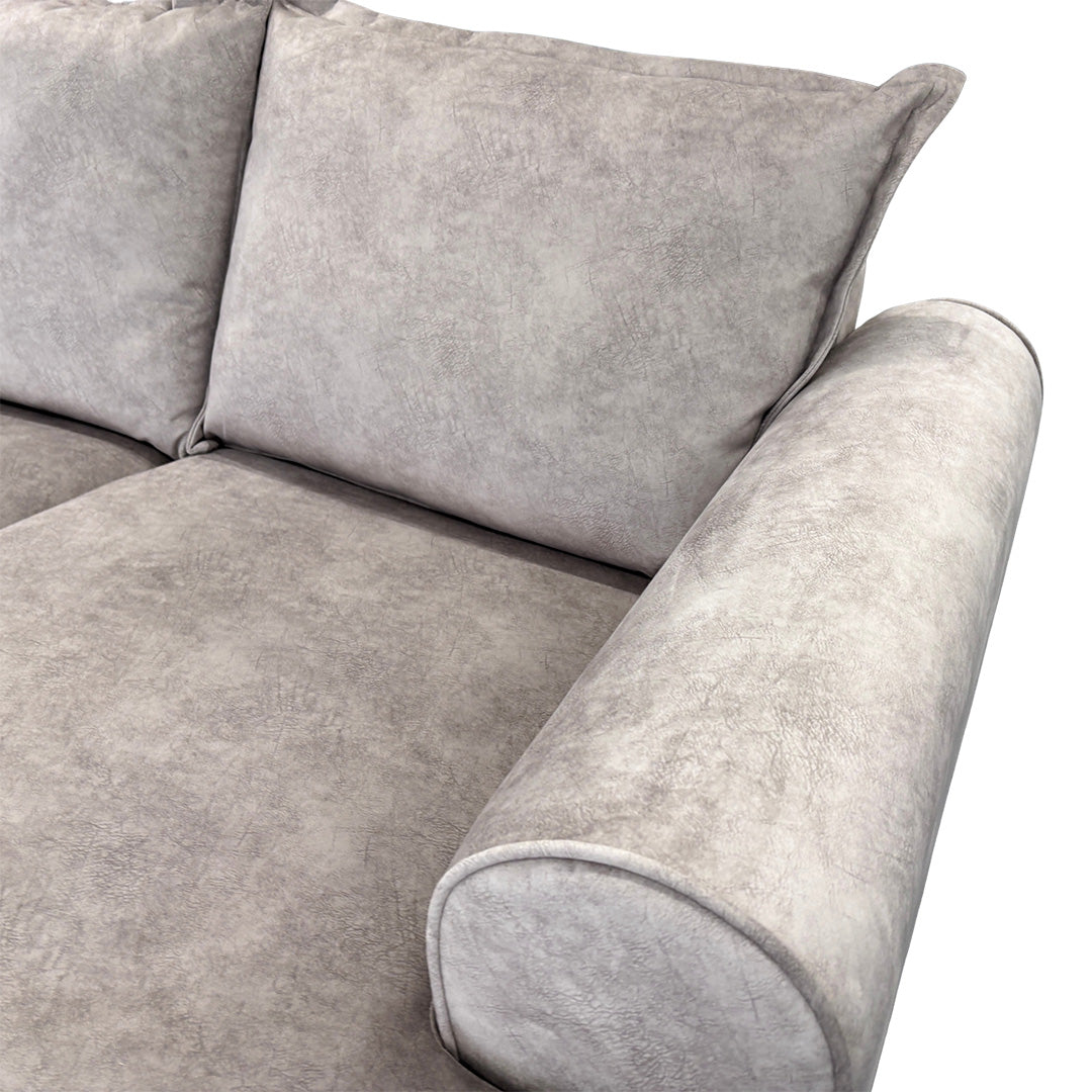 ‘Serenis’ Oatmeal Rest Velvet Large Double Ended Chaise Sofa