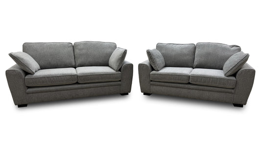 'Chalfont' Downton Platinum Fabric 3 + 2 Seater Sofa Set