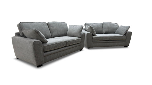 'Chalfont' Downton Platinum Fabric 3 + 2 Seater Sofa Set