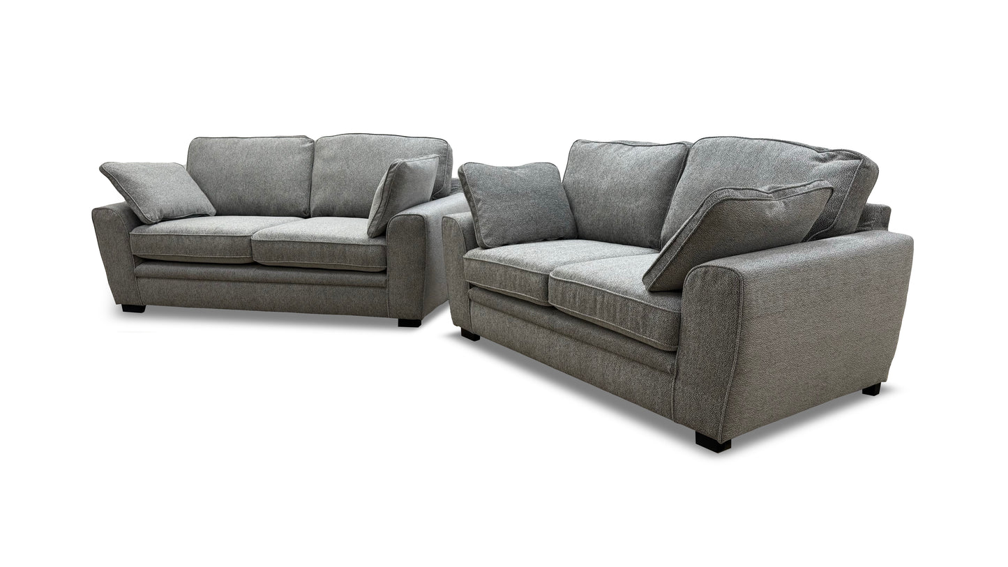 'Chalfont' Downton Platinum Fabric 3 + 2 Seater Sofa Set