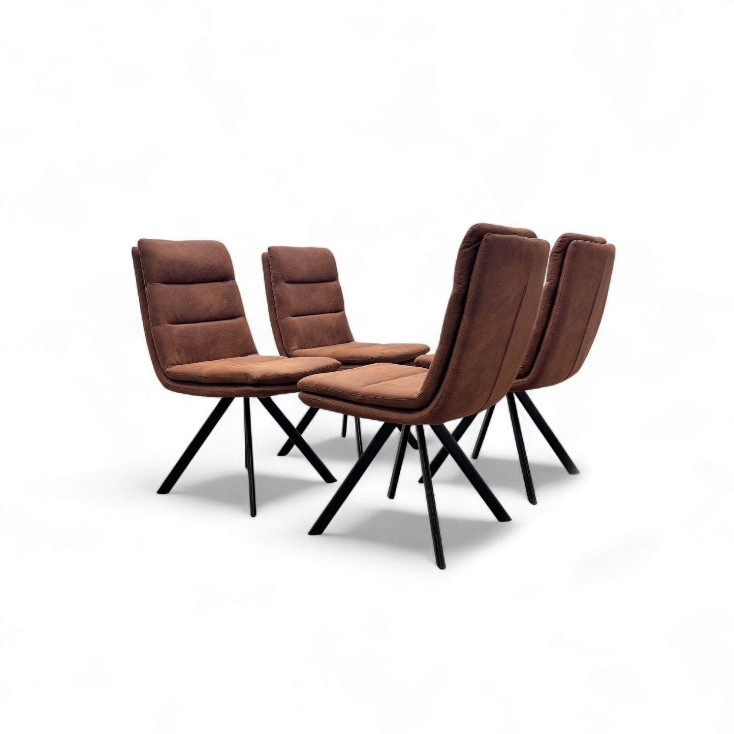 Bodahl ‘Njord’ Rust Microfibre Fabric Upholstery Swivel Dining Chairs - Set of 4