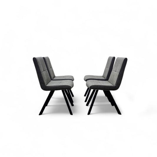 'Phoenix' Two Tone Faux Leather Suede Dining Chairs - Set of 4