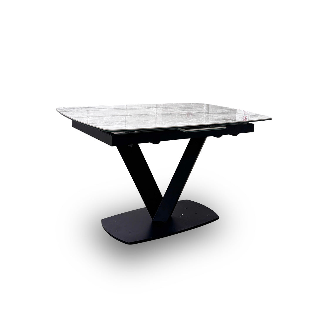 'Merlin' Marble-Effect Small Extendable Dining Table