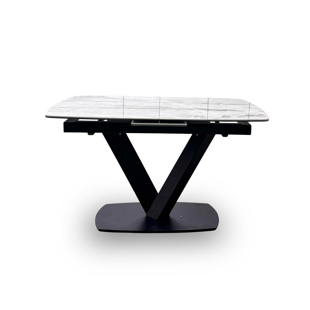 'Merlin' Marble-Effect Small Extendable Dining Table
