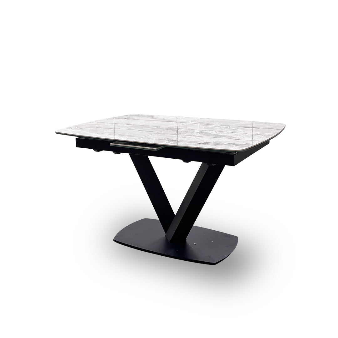 'Merlin' Marble-Effect Small Extendable Dining Table