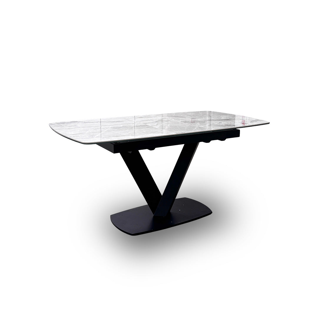 'Merlin' Marble-Effect Small Extendable Dining Table