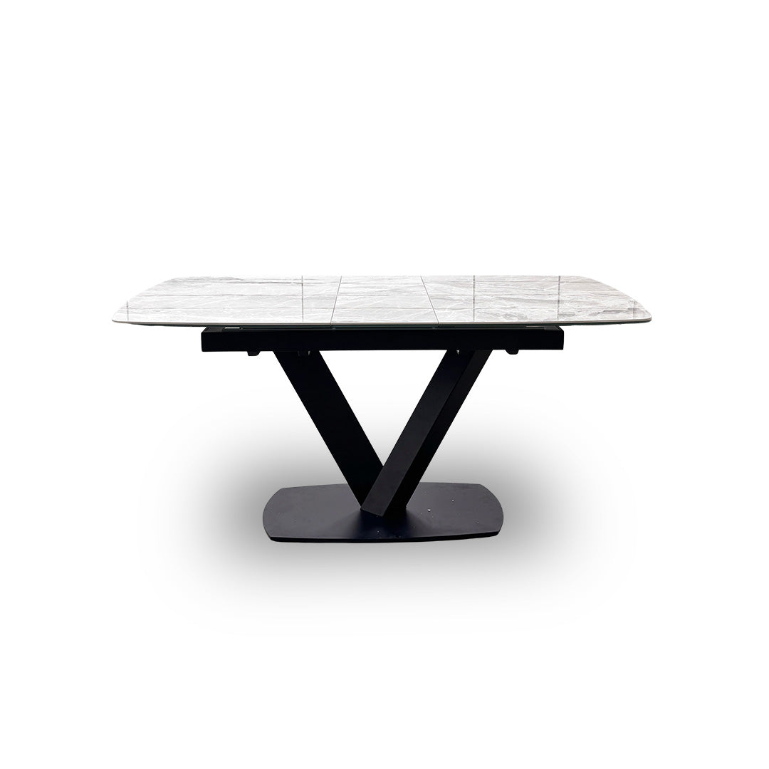 'Merlin' Marble-Effect Small Extendable Dining Table