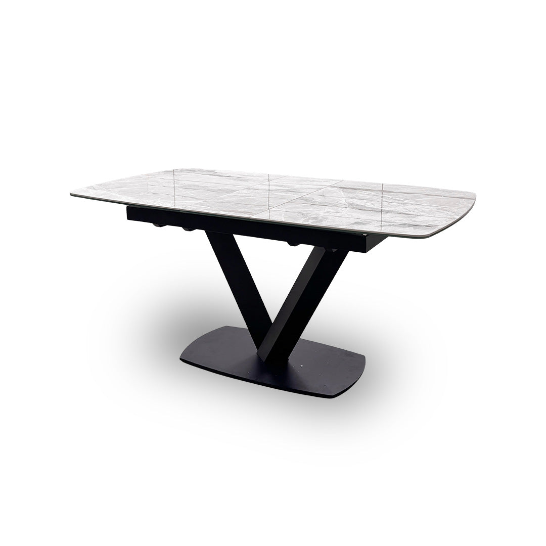 'Merlin' Marble-Effect Small Extendable Dining Table