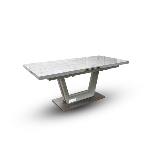 'Grigio' Marble Effect Ceramic Top Large Extending Dining Table