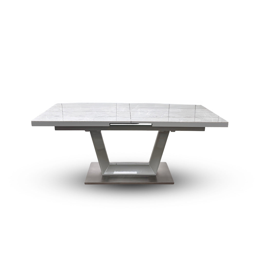 'Grigio' Marble Effect Ceramic Top Large Extending Dining Table