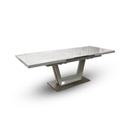 'Grigio' Marble Effect Ceramic Top Large Extending Dining Table