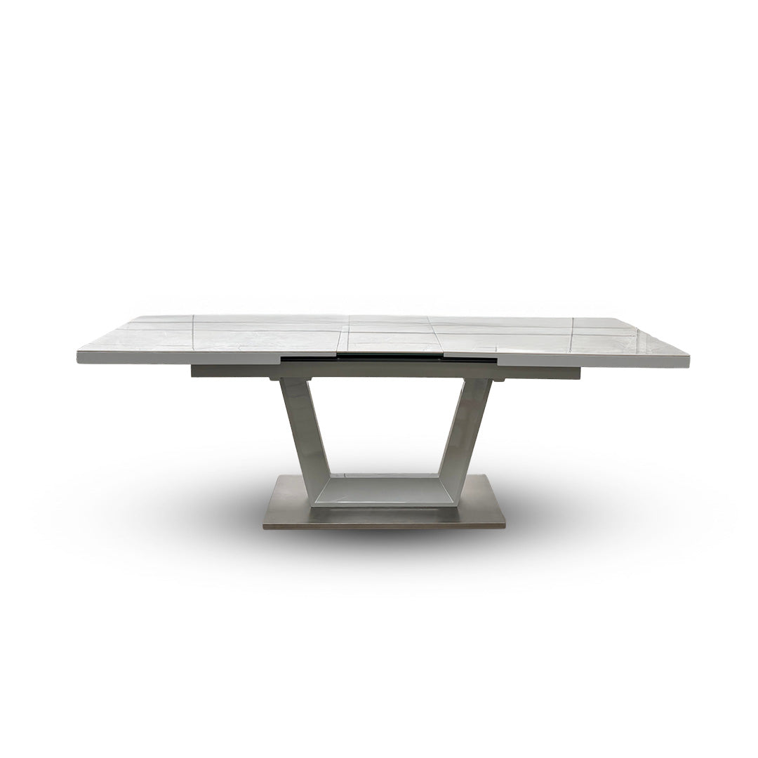 'Grigio' Marble Effect Ceramic Top Large Extending Dining Table