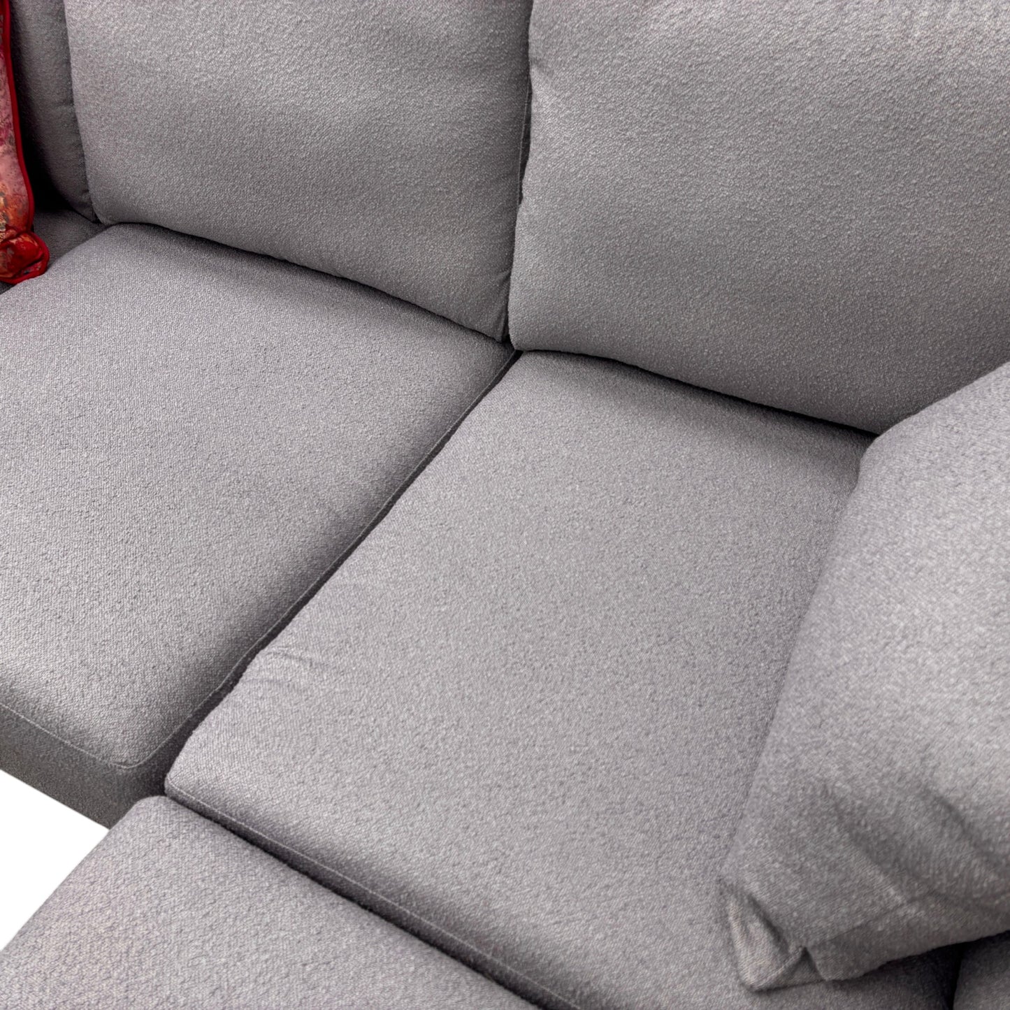 'Calix' Grey Calix Boucle Left Hand Facing 3 Piece Swivel Sofa Bed Chaise Sofa