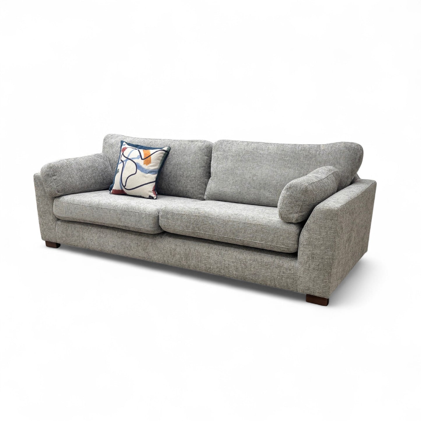 'Essie' Silver Essie Body Woven Fabric 3 Seater Sofa