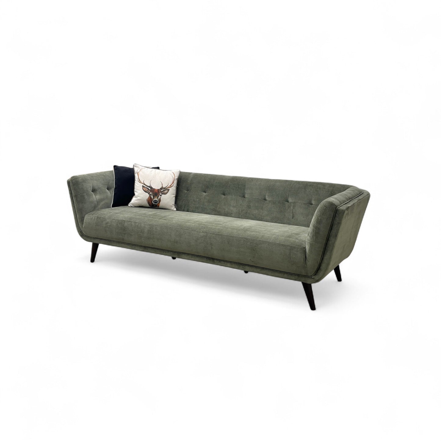 'Appleton' Moss Green Appleton Plain Fabric 4 Seater Sofa