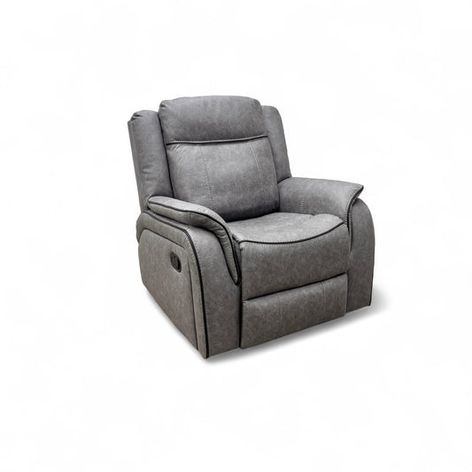 'Kardashian' Grey Endurance Fabric Manual Recliner Chair