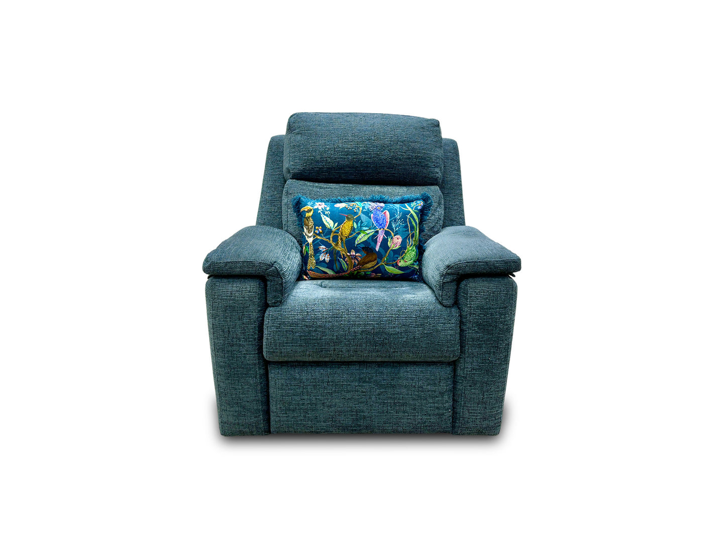 G Plan ‘Thornbury’ B134 Libby Cloud Teal Woven Fabric Power Recliner with Power Headrests and Lumbar