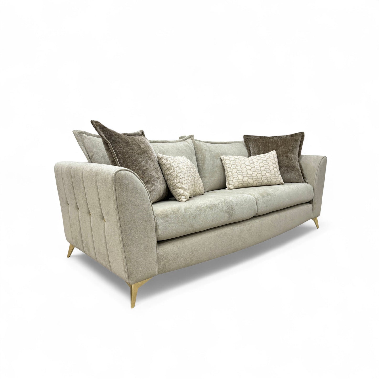 'Luella' Soft Sherpa Stone Mix 4 Seater Sofa