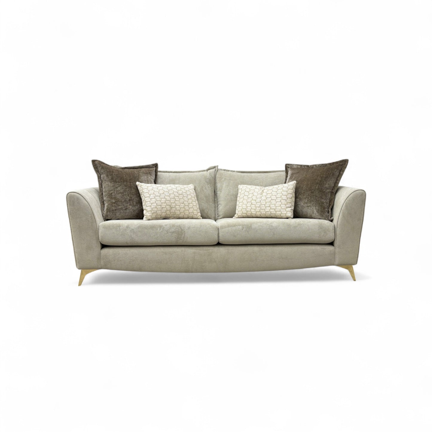 'Luella' Soft Sherpa Stone Mix 4 Seater Sofa