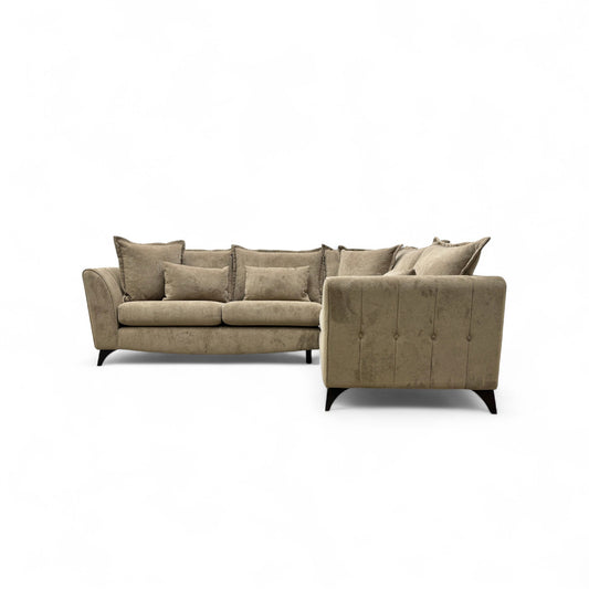 'Luella' Soft Sherpa Latte Mix 3 Corner 1 Seater Sofa