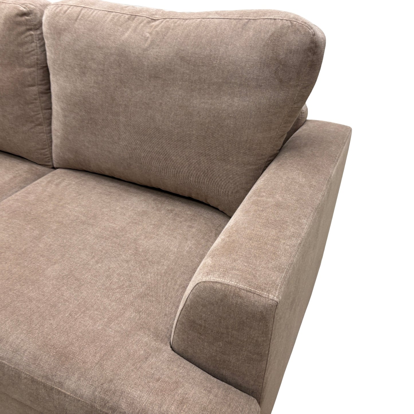 'Freya' Mocha Freya Plain Weave Fabric 2 Seater Sofa