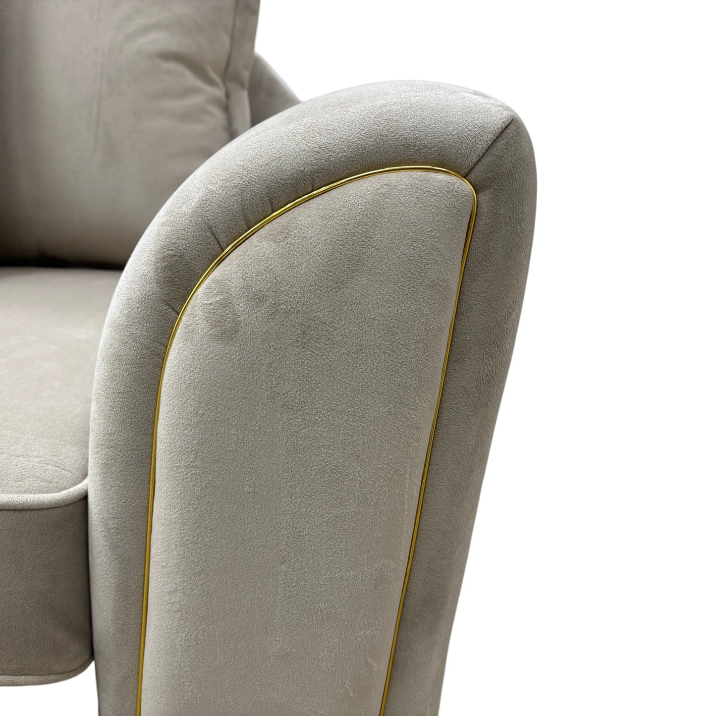 'Alyssia' Stone Alyssia Metallic Combination Pillow Back 4 Seater Sofa