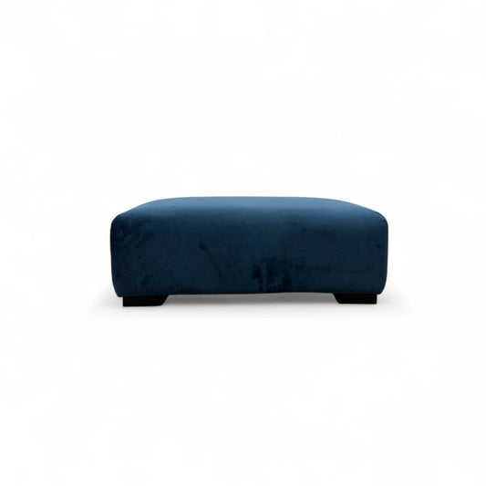 'Zika' Dark Blue Sensual Velvet Plain Banquette Footstool