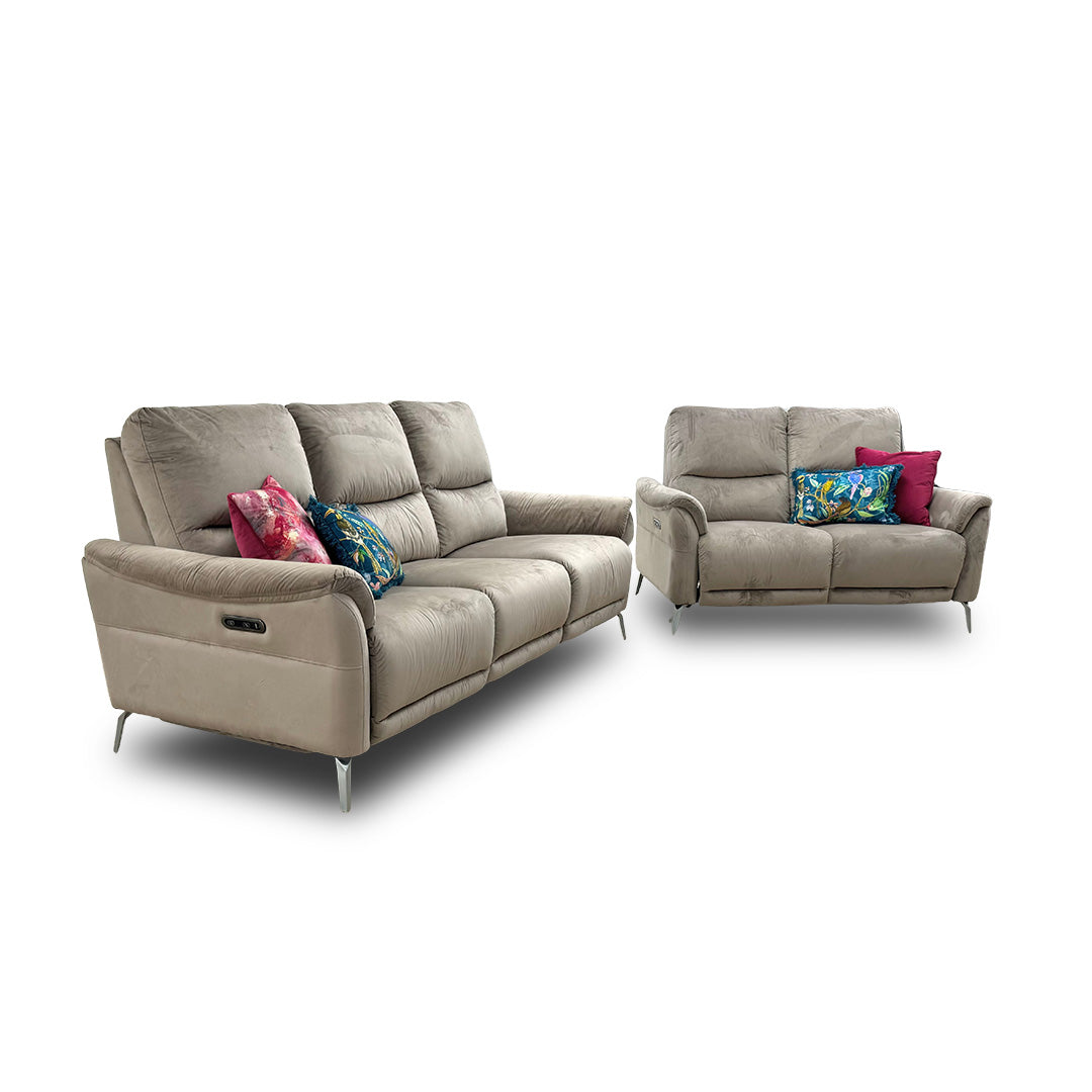 ‘Daytona’ Opulence Cedar Velvet Power Recliner 3 + 2 Seater Sofa Set