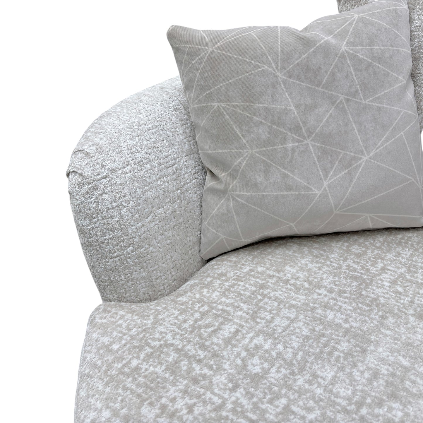 Boutique 'Pandora' Plain Ivory Fabric Large Swivel Chair