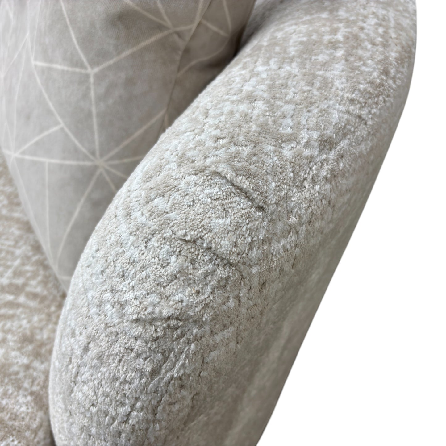 Boutique 'Pandora' Plain Ivory Fabric Large Swivel Chair