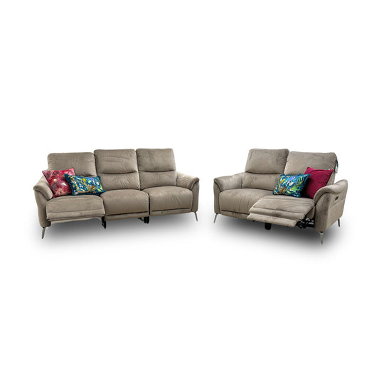 ‘Daytona’ Opulence Cedar Velvet Power Recliner 3 + 2 Seater Sofa Set