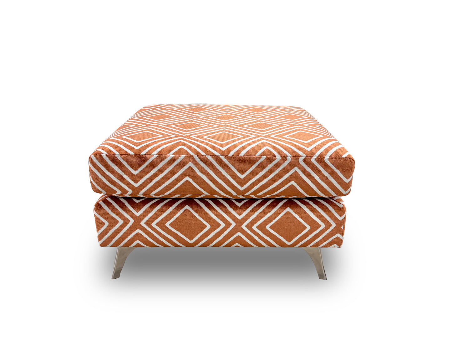 ‘Dawson’ Terracotta Dawson Pattern Large Footstool