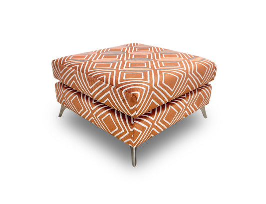 ‘Dawson’ Terracotta Dawson Pattern Large Footstool