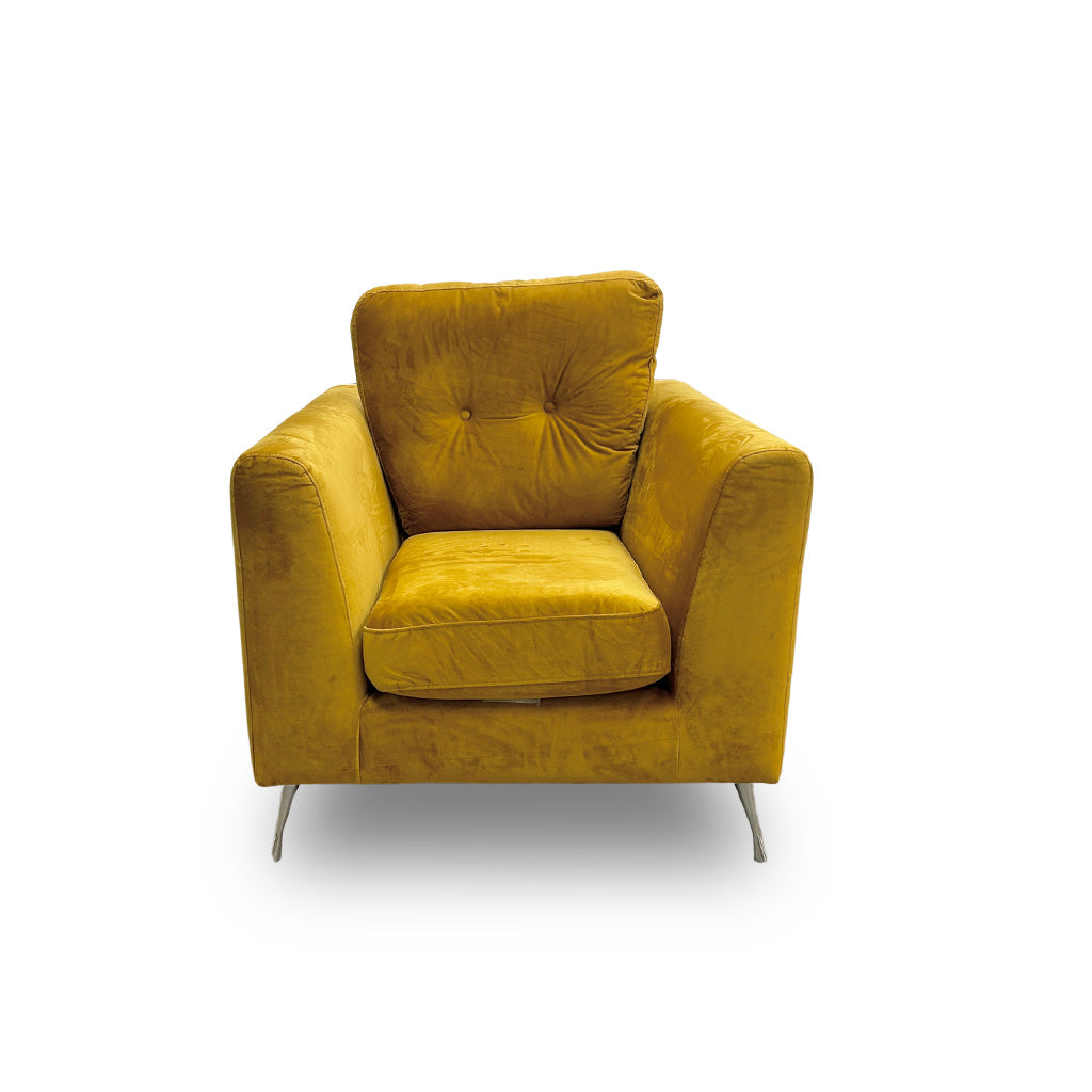'Frankie' Mustard Velvet Armchair