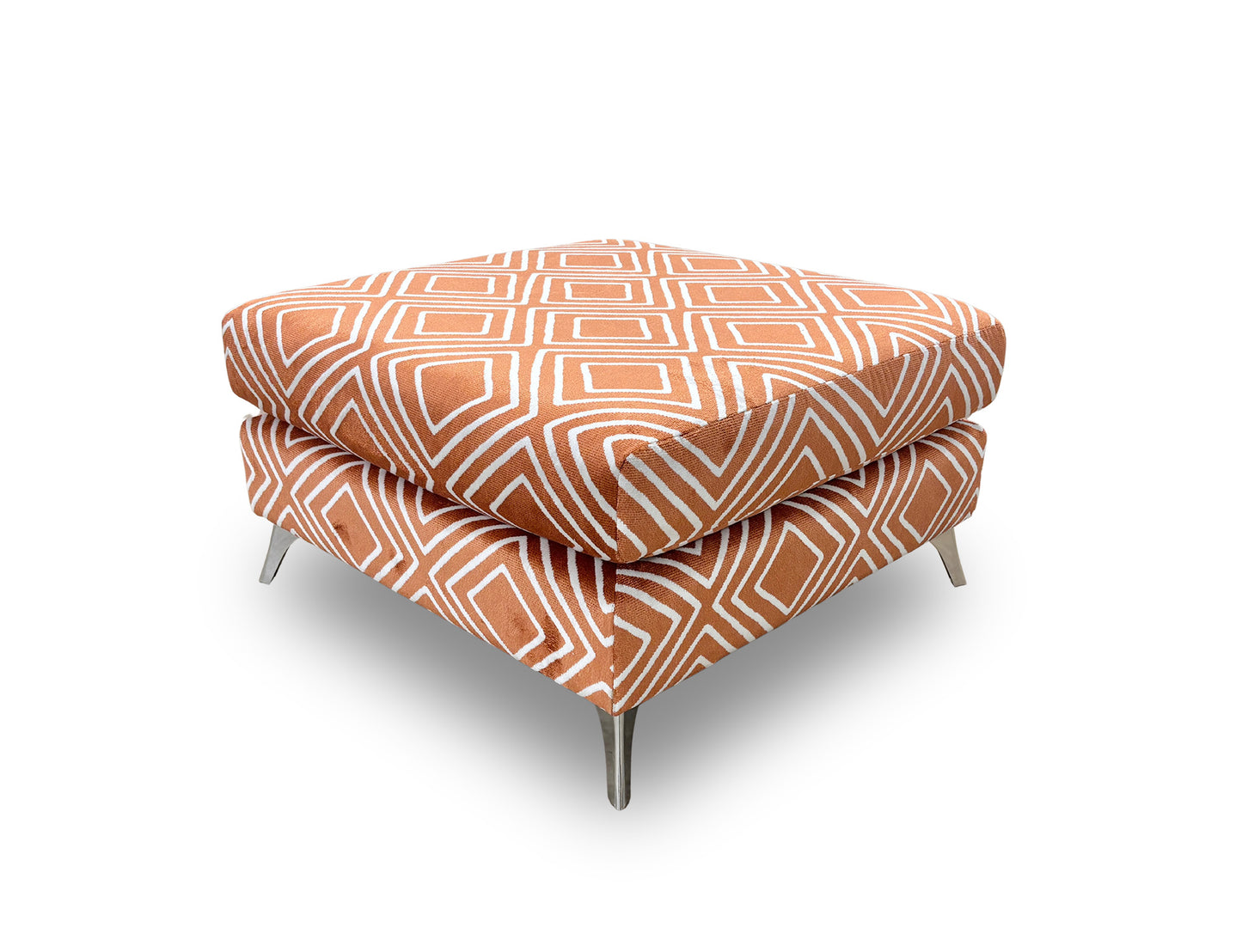 ‘Dawson’ Terracotta Dawson Pattern Large Footstool