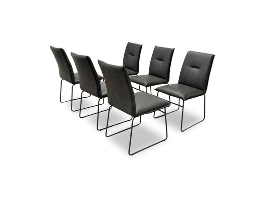 Connubia ‘Maya’ Set of 6 Black Metal Leg Dining Chairs