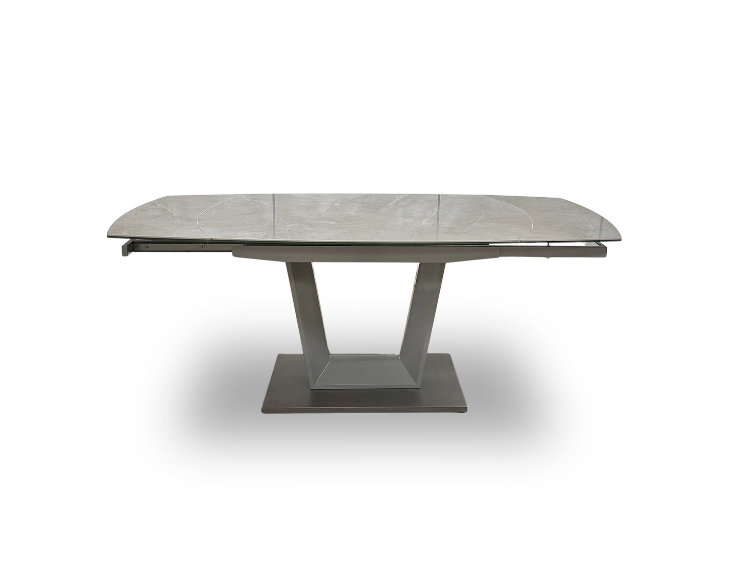 'Grigio' Marble-Effect Ceramic Top Swivel Extending Dining Table